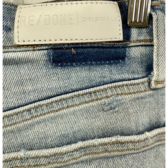 RE/DONE $265 High Rise 90's Ankle Crop Jeans Lived Light Wash Straight Leg SZ 26 - Picture 5 of 6